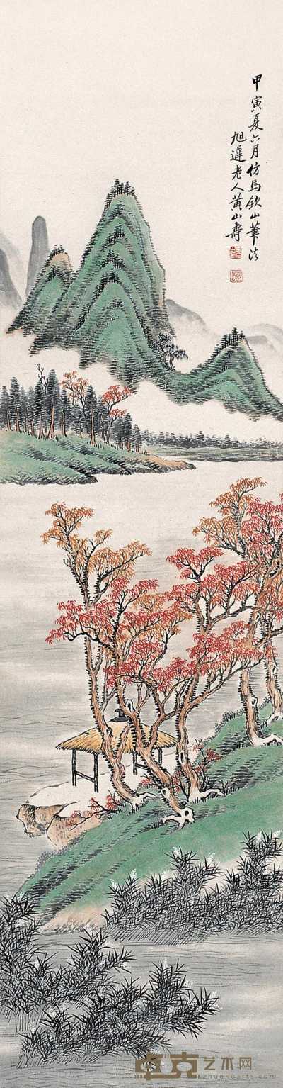 黄山寿 秋叶枫红 立轴 130×34cm.